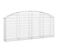 (200 x 30 x 80/100 cm) vidaXL Arched Gabion Basket Galvanised Iron Mesh Wire Stone Basket Multi Sizes