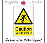 (200 x 300mm - 8 x 12, 10mm Extra Heavy Duty Foamex Foamboard) WS935 Caution Uneven Surface Sign safety trip hazard fall path pavement road