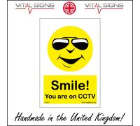 (200 x 300mm - 8 x 12, 1mm Pvc Foamex) CT011 Smile You Are On Cctv SIGN Grin Watch Camera Security Monitor Safety
