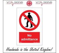 (200 x 300mm - 8 x 12, Dibond / Composite Aluminium) PR011 No Admittance SIGN keep out access private trespassers entry enter