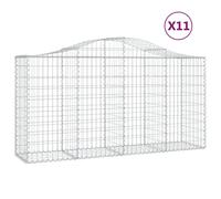 (200 x 50 x 100/120 cm/ 11 pcs) vidaXL Arched Gabion Basket Stone Basket Gabion Retaining Wall Galvanised Iron