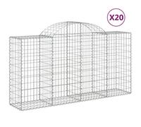 (200 x 50 x 100/120 cm/20 pcs) vidaXL Arched Gabion Basket Stone Basket Gabion Retaining Wall Galvanised Iron
