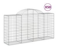 vidaXL Arched Gabion Baskets 50 pcs 200x50x100/120 cm Galvanised Iron