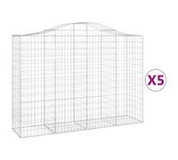 Arched Gabion Basket Stone Basket Gabion Retaining Wall Galvanised Iron vidaXL