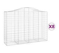 (200 x 50 x 140/160 cm/8 pcs) vidaXL Arched Gabion Basket Stone Basket Gabion Retaining Wall Galvanised Iron