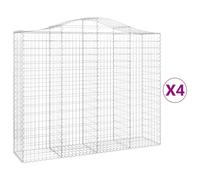 Arched Gabion Basket Stone Basket Gabion Retaining Wall Galvanised Iron vidaXL