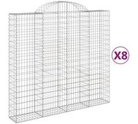 (200 x 50 x 180/200 cm/8 pcs) vidaXL Arched Gabion Basket Stone Basket Gabion Retaining Wall Galvanised Iron