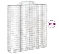 (200 x 50 x 220/240 cm/ 18 pcs) vidaXL Arched Gabion Basket Stone Basket Gabion Retaining Wall Galvanised Iron