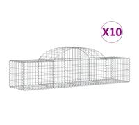 (200 x 50 x 40/60 cm/ 10 pcs) vidaXL Arched Gabion Basket Stone Basket Gabion Retaining Wall Galvanised Iron