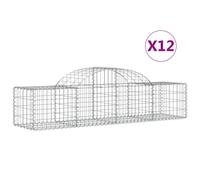 vidaXL Arched Gabion Baskets 12 pcs 200x50x40/60 cm Galvanised Iron