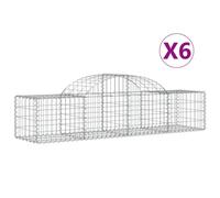 vidaXL Arched Gabion Baskets 6 pcs 200x50x40/60 cm Galvanised Iron