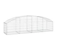 vidaXL Arched Gabion Basket 200x50x40/60 cm Galvanised Iron, Silver