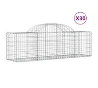 vidaXL Arched Gabion Baskets 30 pcs 200x50x60/80 cm Galvanised Iron, Silver