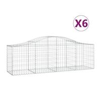 (200 x 50 x 60/80 cm/ 6 pcs) vidaXL Arched Gabion Basket Stone Basket Gabion Retaining Wall Galvanised Iron