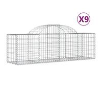 (200 x 50 x 60/80 cm/9 pcs) vidaXL Arched Gabion Basket Stone Basket Gabion Retaining Wall Galvanised Iron
