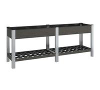 (200 x 50 x 75 cm) vidaXL Garden Raised Bed with Shelf WPC Grey Plant Flower Box Multi Sizes