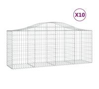 (200 x 50 x 80/100 cm/ 10 pcs) vidaXL Arched Gabion Basket Stone Basket Gabion Retaining Wall Galvanised Iron