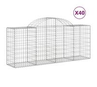 (200 x 50 x 80/100 cm/ 40 pcs) vidaXL Arched Gabion Basket Stone Basket Gabion Retaining Wall Galvanised Iron