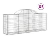 (200 x 50 x 80/100 cm/ 5 pcs) vidaXL Arched Gabion Basket Stone Basket Gabion Retaining Wall Galvanised Iron