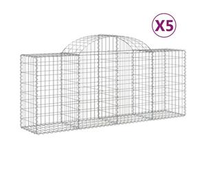 (200 x 50 x 80/100 cm/ 5 pcs) vidaXL Arched Gabion Basket Stone Basket Gabion Retaining Wall Galvanised Iron