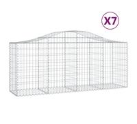 vidaXL Arched Gabion Baskets 7 pcs 200x50x80/100 cm Galvanised Iron