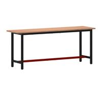 (200 x 55 x 81.5 cm) vidaXL Workbench Wooden Work Table Work Bench Tool Solid Wood Beech and Metal