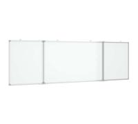 ** vidaXL Magnetic Whiteboard - Foldable Aluminium Writing Board with Movable Hooks, Ideal for Offices & Homes, 200x60cm White