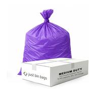 200 x 80L Purple Coloured Refuse Sacks | 25 Micron Medium-Duty Bin Bags | Colour-Coded Waste Management for Specialist Streams & Workplaces - Just Bin Bags (Purple)