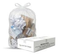 200 x 90L Clear Bin Bags | 25 Micron Medium-Duty Refuse Sacks | Recycling Bin Liners for Home, Office & Commercial Recycling