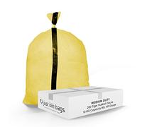 200 x 90L Yellow Tiger Stripe Refuse Sacks | 25 Micron Medium-Duty Waste Bags | Colour-Coded Waste Management for Recycling, Offices & Commercial Use