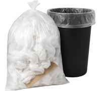 200 x Clear 90L Recycled Refuse Sacks Bin Liners | Strong Transparent Bin Bags for Rubbish, Waste & Recycling | 100% Recycled Plastic Garbage Bags 18x29x39"