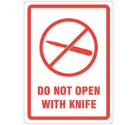 200 x Do Not Open with Knife Label 108mm x 79mm