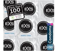 100 x Exs Nano Thin Condoms | Vegan Condoms | 0.045 mm Thickness Sensitive |