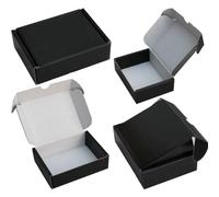 200 x F3 6x6x2.5" Postal Pip Box Die Cut Black Cardboard Mailing Shipping