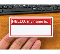 200 x Hello My Name is Stickers 4" x 2" conferences Meetings Schools Parties and Clubs, Introduction Name Labels. EJI Labels