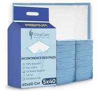 200 x Incontinence Bed Pads | 60 x 60 cm | Incontinence Bed Sheets | Disposable Mattress Protector | Absorbent Pads | (5 Packs of 40)