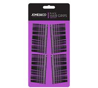 200 x JONES & CO Hair Grips Clips Womens Bobby Style Bun 4.5cm Waved Pins Everyday Casual Stylist Slides BLACK Or BROWN Ladies Girls Party Wedding UK Free P&P (HAIR GRIPS (BLACK))