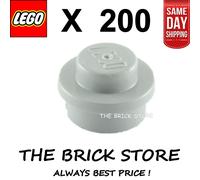 200 X LEGO LIGHT BLUISH GREY 1X1 PLATE ROUND STRAIGHT SIDE - 4073 SELECT QTY NEW