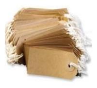 100 x Manilla Buff Strung Tags Tickets 70mm 35mm Luggage Labels