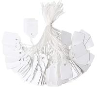 200 X New White Strung Swing Tie Tickets Price Label Tags Size Pack of 100pcs in 10 Sizes (37MM X 24MM OR E24)
