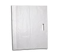 200 x Patch Handle white Plastic Carrier Bags - Classic Take Away Bags, Restaurant Takeaway Bags , Cloths White Patch Handle Carrier Bags Size: 22"x18"+3"approx