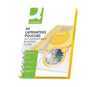 200 x Q-Connect A4 2x80 Micron Adhesive Laminating Pouches 2 Pack of 100 KF11414