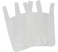200 x Strong Medium White Plastic Vest Carrier Bags 10x15x18"
