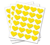 200 Yellow Hearts - Removable Self Adhesive Waterproof Durable Vinyl Stickers - Digitally Cut to The Sticker Shape - Size 50mm