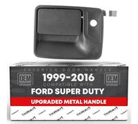 2000-2005 Ford Excursion Front Driver's Side Exterior Door Handle, Also Fits 1999-2015 F-250 F-350 F-450 F-550 Super Duty, Textured Black METAL UPGRADE for Left Side With Keyhole T1A-7C3Z-2522405