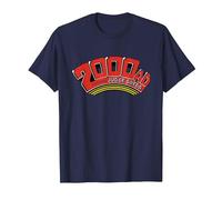 2000 AD Comics Red Featuring Judge Dredd T-Shirt, Men, Navy Blue, 6X-Large