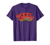 2000 AD Comics Red Featuring Judge Dredd T-Shirt, Men, Purple, 3X-Large