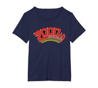 2000 AD Comics Red Featuring Judge Dredd T-Shirt, Women's Plus, Navy Blue, 6X