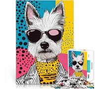 2000 Adult Pieces Jigsaw Puzzle Cool Westie Dog Pop Art pädagogische Herausforderung Wunschliste mit dem Weihnachtsmann70x100cm