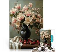 2000 Adult Pieces Jigsaw Puzzle “Magnolia Bouquet Still Life” Made of cardboard,Suitable for people aged 14 and above Home Art Decor gifts for friends and family。size:70x100cm/27.5x39.3inch